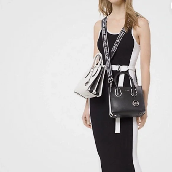 NWT Michael Kors Sleeveless Rib Knit Midi Bodycon Dress Size S Stretch Crow Neck - Picture 3 of 7